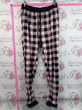 Suko jeans pants Pink & Black Buffalo Plaid Pajama Pants with Drawstring Waist